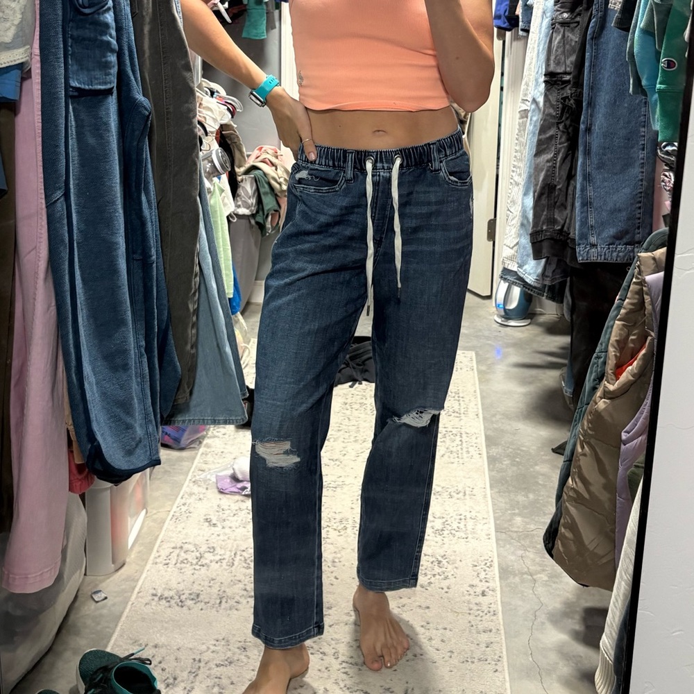 Aerie Blue Distressed Jeans